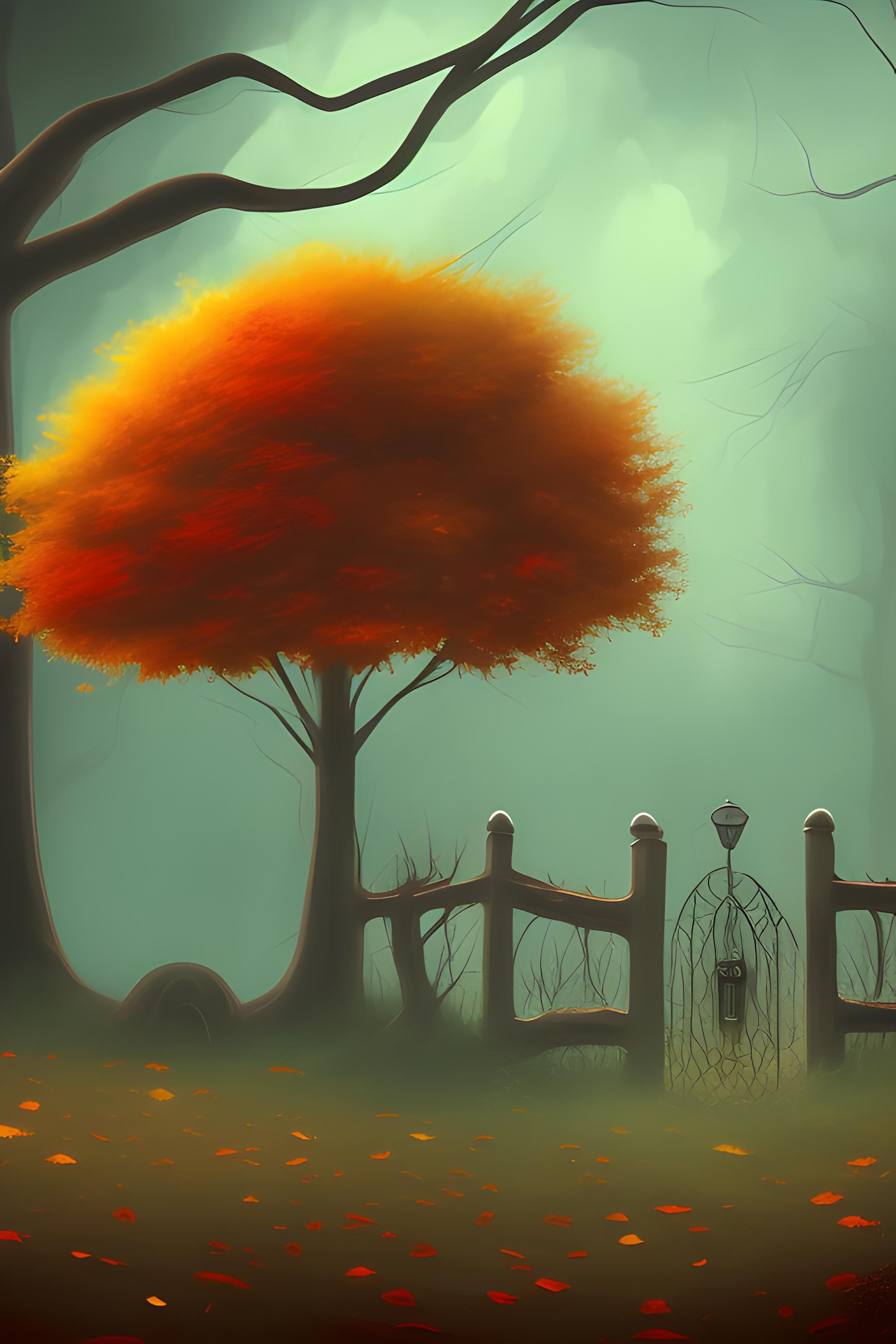 I want a fall wallpaper with cozy vibes and some cute fall cartoons Harry Potter and some scary vib…